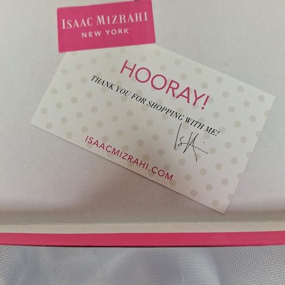 NWB Isaac Mizrahi The Bolt black and white leather sling back wedges size 9M. - Picture 6 of 8